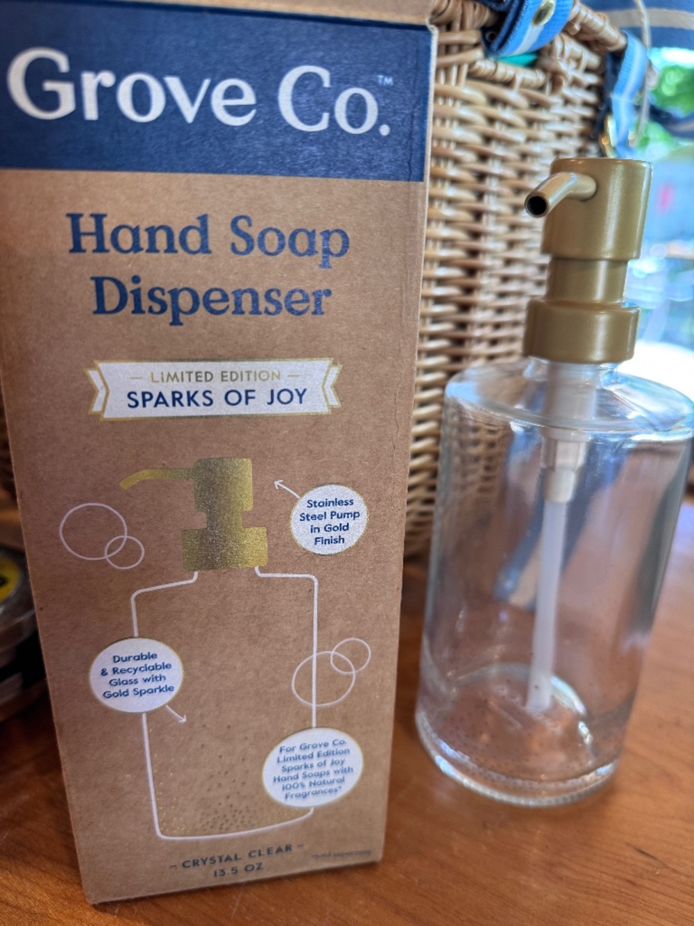 Grove Co. glass soap dispenser